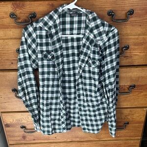 Green & purple Plaid Button-Up Shirt